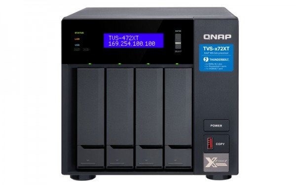 Qnap TVS-472XT-PT-4G 4-Bay 16TB Bundle mit 2x 8TB IronWolf ST8000VN0004