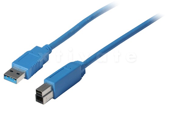 USB 3.0 Kabel A Stecker zu B Stecker 5 m, blau