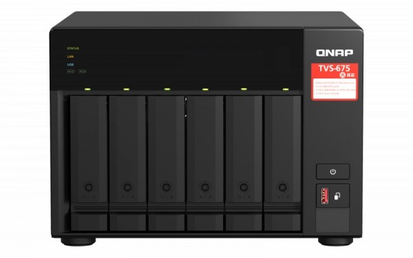 QNAP TVS-675-8G 6-Bay 60TB Bundle mit 5x 12TB Red Plus WD120EFBX