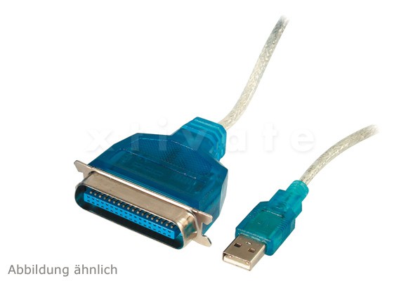 USB Druckerkabel, parallel (Centronics) auf USB A Stecker, 1,3m