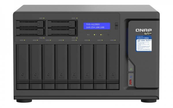 QNAP TVS-h1288X-W1250-64G QNAP RAM 12-Bay 32TB Bundle mit 8x 4TB N300 HDWG440UZSVA