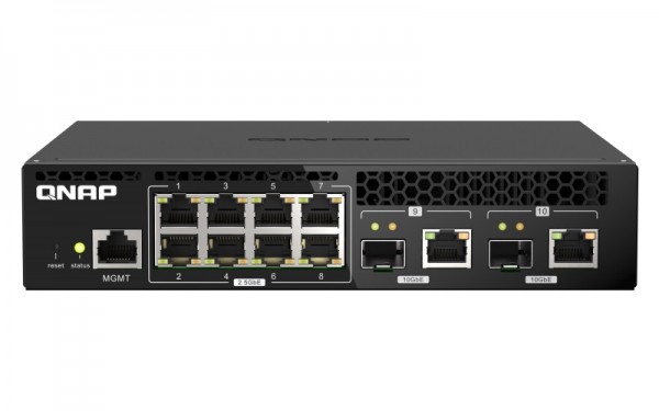 QNAP QSW-M2108R-2C - Switch - managed - 8 x 2.5GBase-T + 2 x combo 10 Gigabit SFP+/RJ-45 - Desktop,