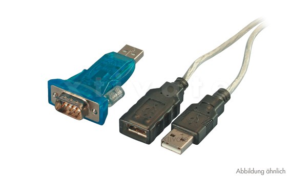 Adapter 9-polig seriell (RS232) auf USB 2.0, aktiv (inkl. ca. 80cm Verl
