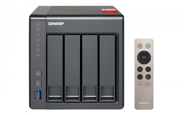 Qnap TS-451+-4G QNAP RAM 4-Bay 16TB Bundle mit 2x 8TB IronWolf Pro ST8000NE001