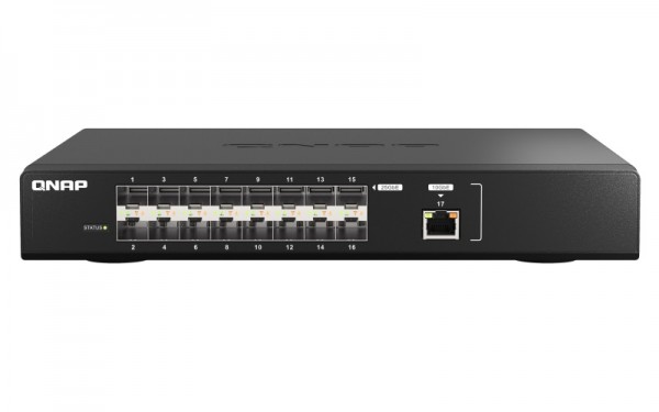 QNAP QSW-M5216-1T - Switch - managed - 16 x 25 Gigabit SFP28 + 1 x 10 Gigabit Ethernet - an Rack mon
