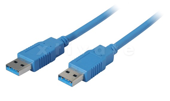USB Kabel A Stecker zu A Stecker 1,8 m, blau (USB 3.0, 2.0 und 1.1)