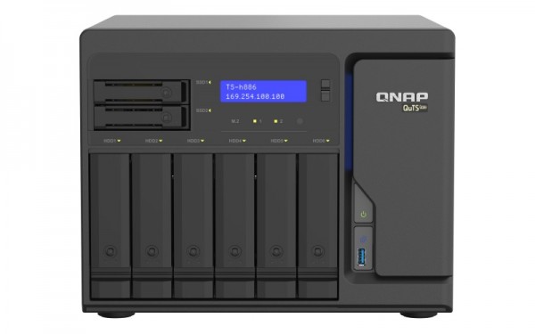 QNAP TS-h886-D1622-16G 8-Bay 6TB Bundle mit 1x 6TB Red Plus WD60EFPX