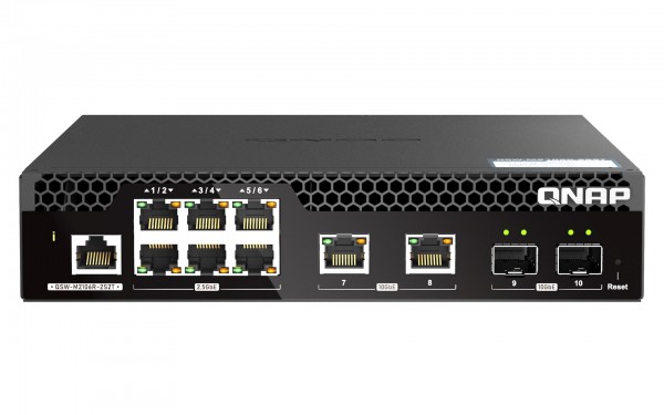 QNAP QSW-M2106R-2S2T - Layer 2 Switch - managed - 2 x 10 Gigabit SFP+ + 2x 10 Gigabit RJ45 + 6 x 2.5
